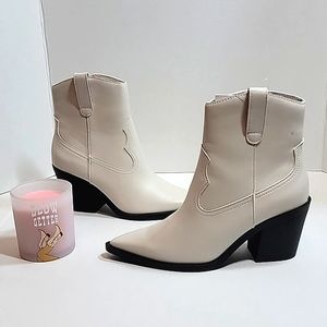 Primark Cream Western Ankle Boots